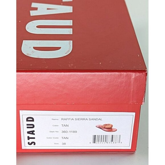 STAUD Women's Raffia Sierra Thong Sandals in Tan Size 38 (MSRP $250) - Picture 10 of 10